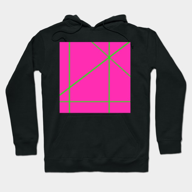 Geometric Pattern Fresh Neon Green Stripes & Pink Girly Hoodie by 617406